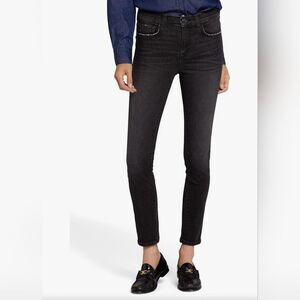 Current Elliot Slim Skinny Ankle Jeans Black Denim Mid Rise Women's Size 29